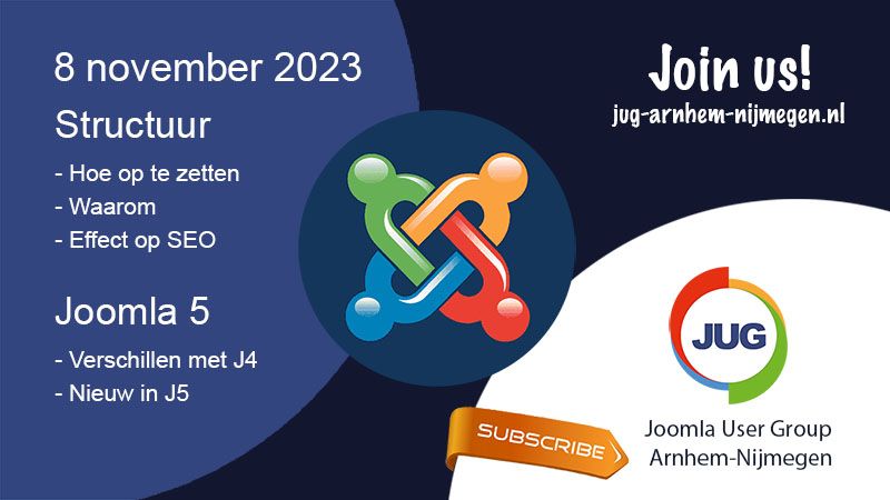 Wo 8 november: Structuur & Joomla 5